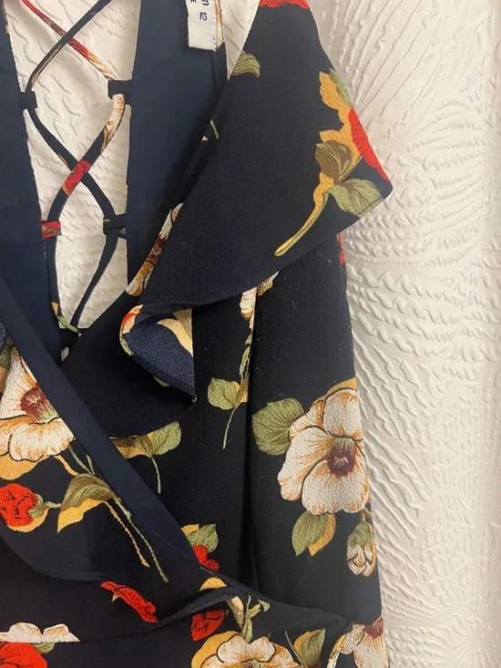 Pilgrim Navy Floral Ruffle Mini Dress - Picture 2 of 8